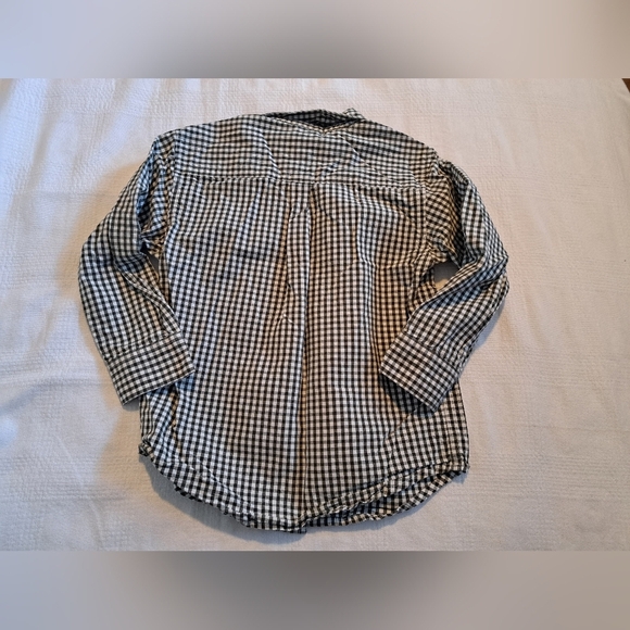 Gymboree boys size 4 button up shirt gingham, white & green 1 pocket VGUC - Picture 2 of 4
